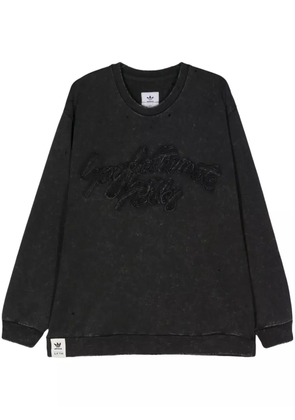 adidas lettering-appliqué sweatshirt - Black