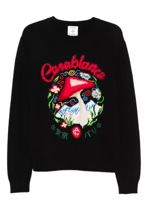 Casablanca mushroom-emblem sweater - Black