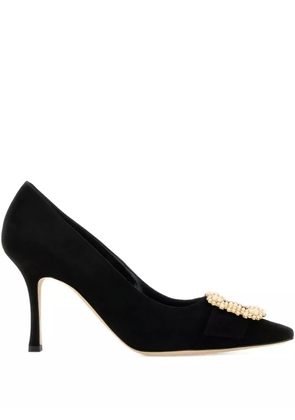 Manolo Blahnik 90mm leather heeled pumps - Black