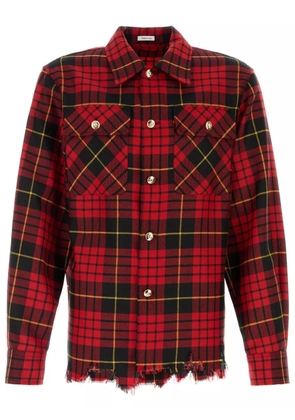 Alexander McQueen distressed Macqueen tartan shirt - Red