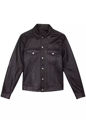 Purple Brand button-up leather shirt jacket - Black