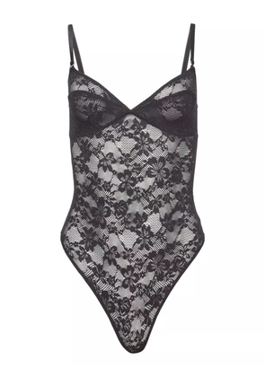 Fleur Du Mal Le Stretch lace wireless bodysuit - Black