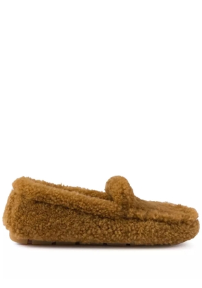 Prada shearling driving shoes - Brown