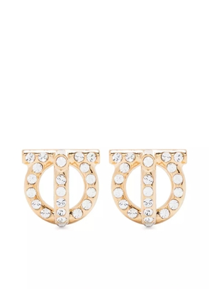 Ferragamo Gancio 3D crystal stud earrings - Gold