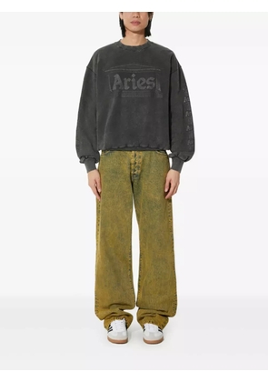 Aries logo-embellished crew-neck sweatshirt - Black