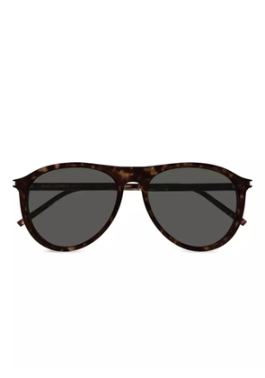 Saint Laurent Eyewear oversized-frame sunglasses - Brown