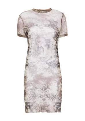 Jean Paul Gaultier abstract-pattern print mini dress - Grey