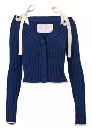 Carolina Herrera off-shoulder cardigan - Blue