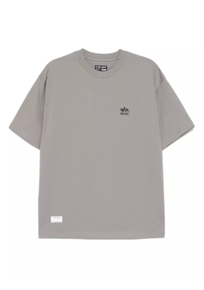 izzue logo-embroidered T-shirt - Grey