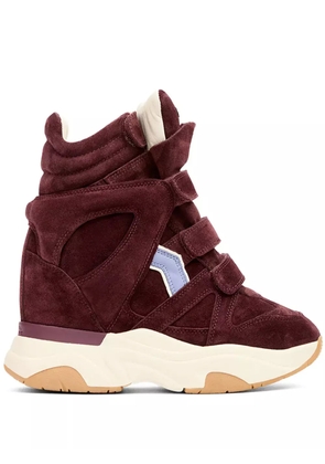 ISABEL MARANT Balskee suede panelled wedge sneakers - Red