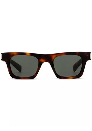 Saint Laurent Eyewear logo-print sunglasses - Brown