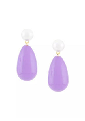 Eshvi pearl drop earrings - Purple