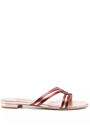 Manolo Blahnik Gasachan leather slides - Pink