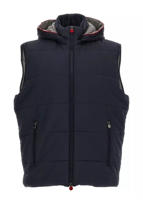 Kiton padded zip-front vest - Blue