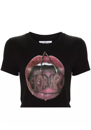 Fiorucci graphic-print cropped T-shirt - Black