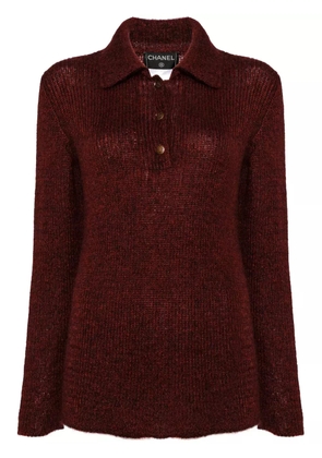 CHANEL Pre-Owned 1998 CC-button knitted jumper - Red
