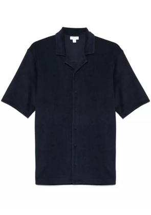 Sunspel towelling camp-collar shirt - Blue
