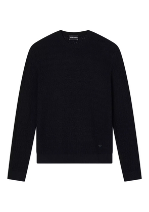 Emporio Armani textured crew-neck sweater - Black