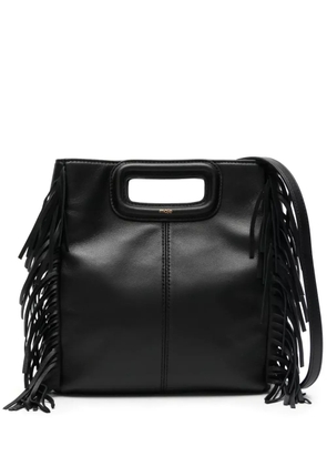 Maje fringed leather tote bag - Black