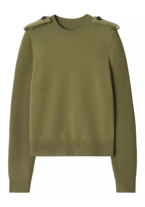 Burberry checked-epaulettes sweater - Green