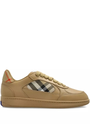 Burberry Terrace check-panel leather sneakers - Neutrals