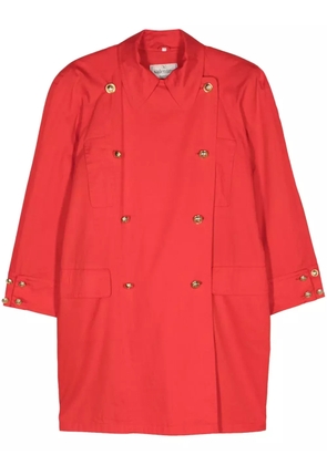 Valentino Garavani Pre-Owned 1980s VLogo-engraved trench coat - Red
