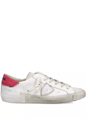 Philippe Model Paris distressed leather low-top sneakers - White