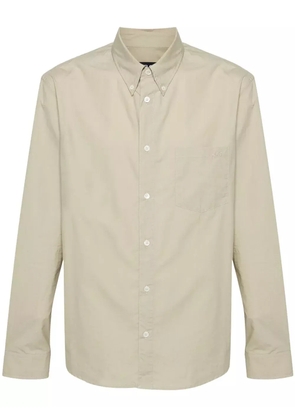 A.P.C. logo-embroidered cotton shirt - Green