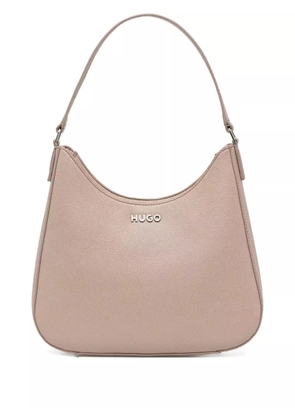HUGO logo-lettering shoulder bag - Neutrals