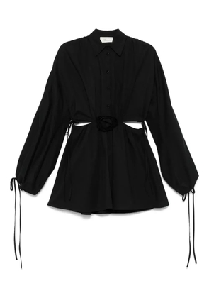 Blumarine floral-appliqué mini dress - Black