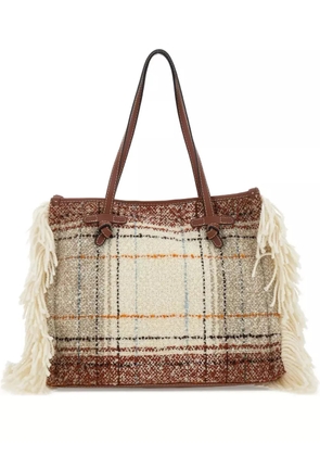 MARCELLA CLUB fringed tote bag - Neutrals