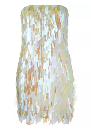 The Attico sequin-embellished minidress - Neutrals