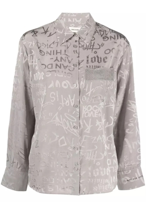 Zadig&Voltaire slogan-print silk shirt - Grey