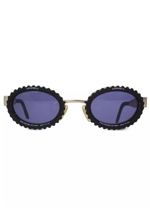 CHANEL Pre-Owned 1990-2000 oval-frame sunglasses - Black