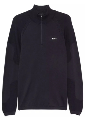 BOSS rubberised-logo sweater - Blue