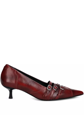 VAGABOND 47mm Lykke pointed-toe buckled pumps - Red
