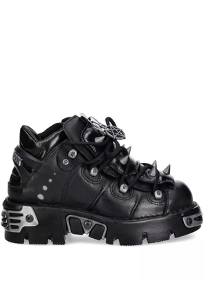 NEW ROCK lace-up stud-details sneakers - Black