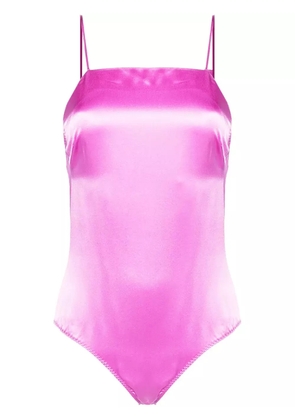 Max Mara square-neck silk bodysuit - Pink