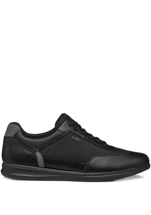 Geox Avery leather-panel lace-up sneakers - Black