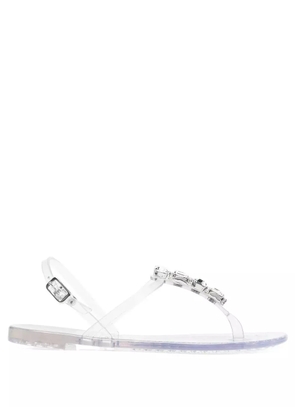 Casadei crystal-embellished jelly sandals - White