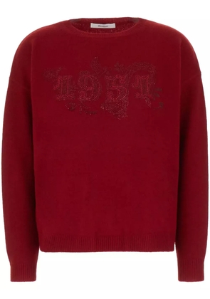 Max Mara rhinestone 1951-motif sweater - Red