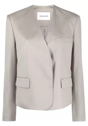 Low Classic single-breasted collarless blazer - Neutrals