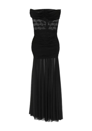 Atu Body Couture lace-panelled mesh maxi dress - Black
