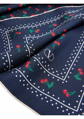 Valentino Garavani Cherryfic silk scarf - Blue