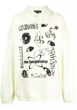 Les Benjamins logo-print cotton hoodie - Yellow