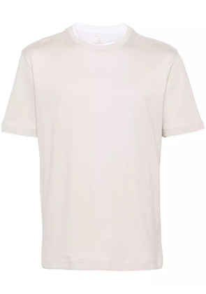 Eleventy layered cotton T-shirt - Neutrals