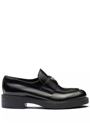 Prada Chocolate brushed leather loafers - Black