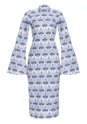 Agua By Agua Bendita Marie Linen embroidered midi dress - White