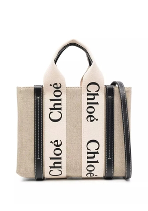Chloé Woody logo-strap tote bag - Neutrals