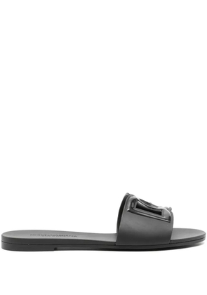Dolce & Gabbana logo-embossed cut-out slides - Black